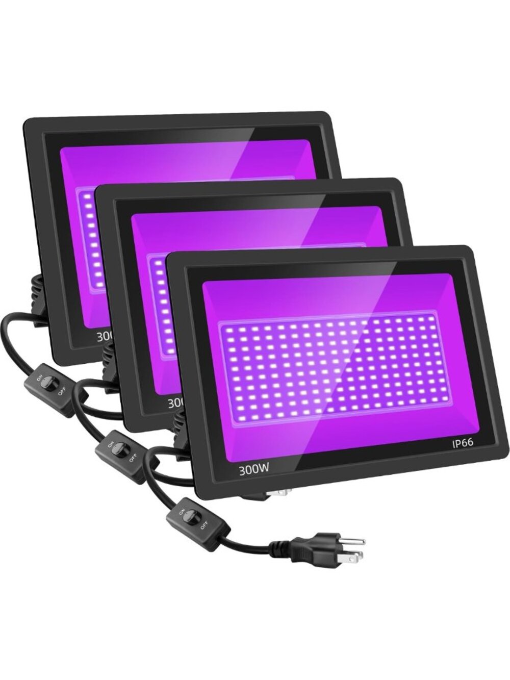 300W LED Black Light with Switch - Perfect for Glow Parties, Halloween & Body